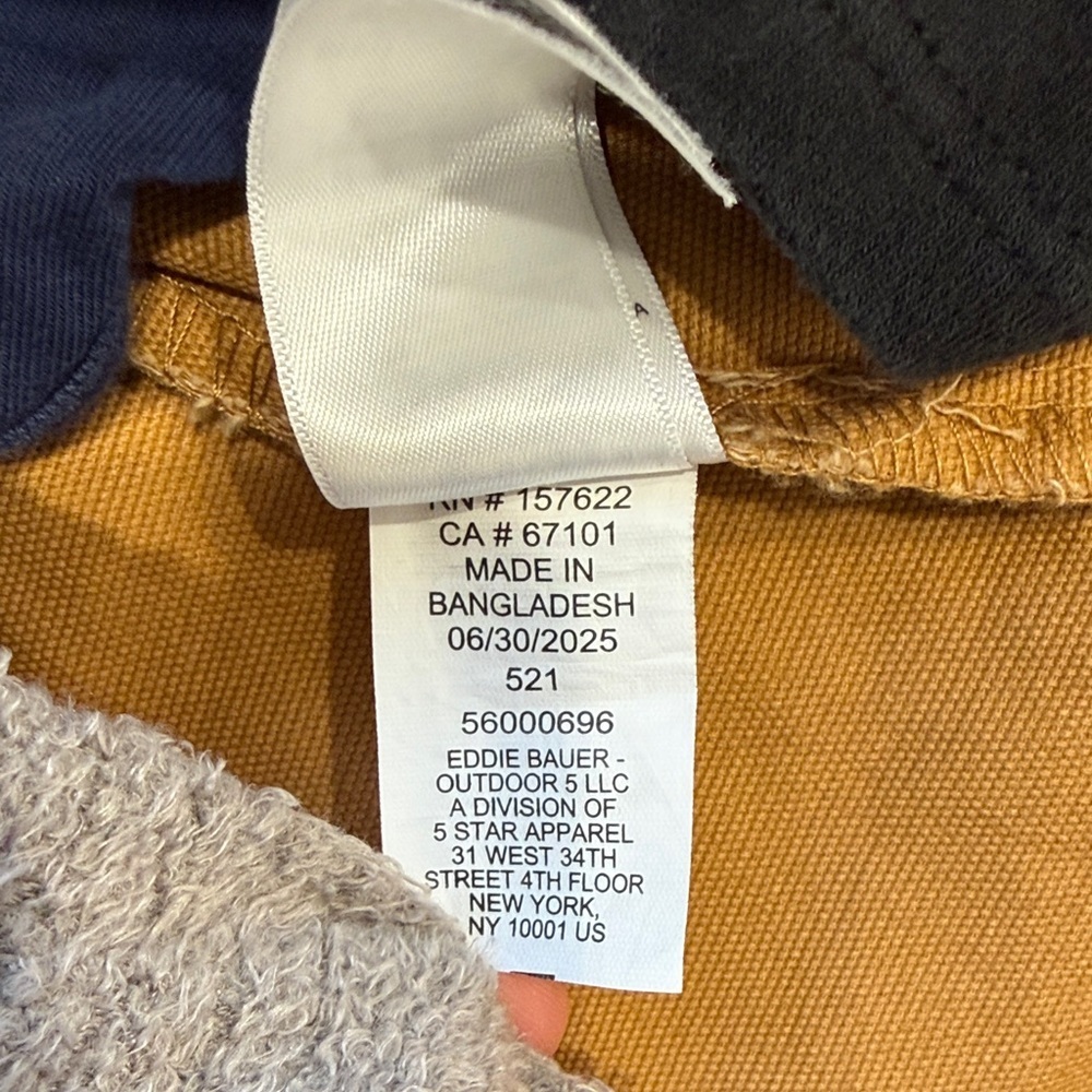 Kids Eddie Bauer Tan and Brown Barn Jacket Size 3T - Picture 5 of 5
